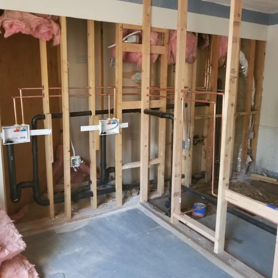 Copper pipe rough-in and plumbing installation in Holliston